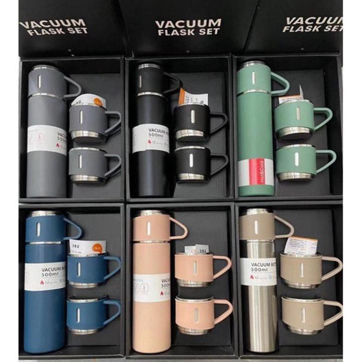 Picture of 3 in 1 Vacuum Insulated Thermal Flask Set With Cup Set by NR Mart-2024 - Multicolor