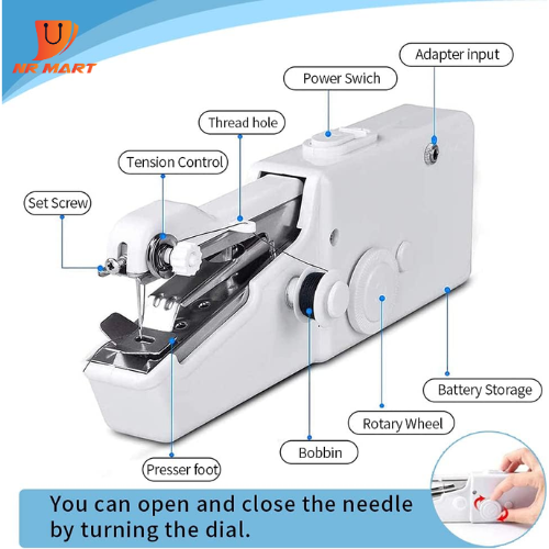 Picture of Mini Sewing Machines for Home Cordless Portable Handy Stitching Machine (Hand Machine for Stitching) - NR Mart-2024 - Multicolor