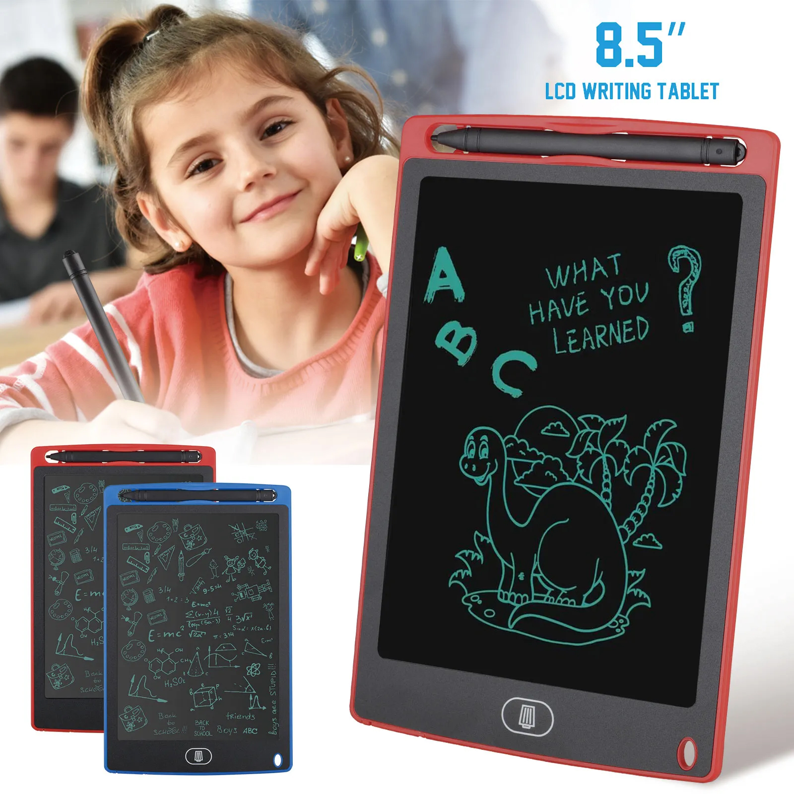 Picture of LCD Writing Tablet drawing pad, erasable E-writer, digital drawing pad ( 8.5'') - NR Mart-2024 - Multicolor