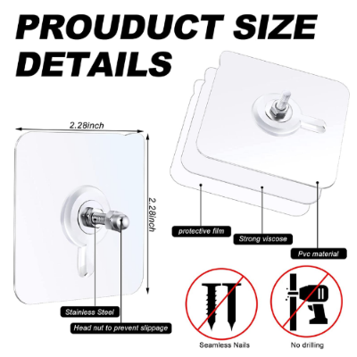 Picture of Hook Non-Marking Screw Punch-Free Wall Stickers Home Seamless Nail With Nut And Nut Cap - NR Mart-2024