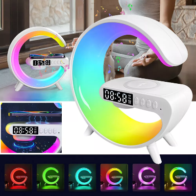 Picture of G63 Smart Light Sound Speaker Machine Fast Charging Alarm Clock 7-Color RGB Music Player Speaker -   NR Mart-2024 - Multicolor