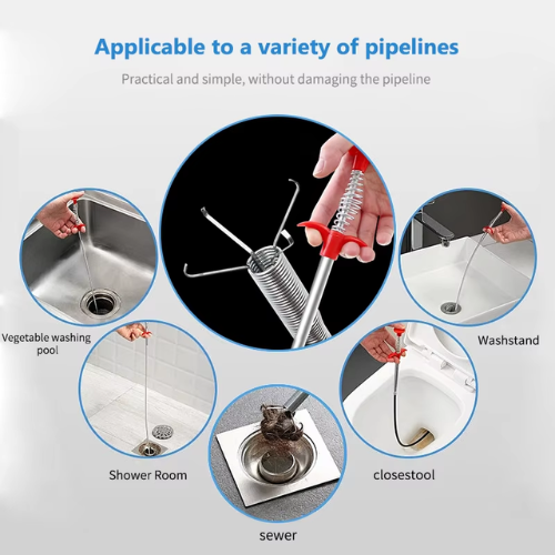 Picture of Hot 160cm Spring Pipe Dredging Tools Drain Snake/Cleaner Sticks Clog Remover Cleaning Tools Household for Kitchen Sink - NR Mart-2024 - Multicolor