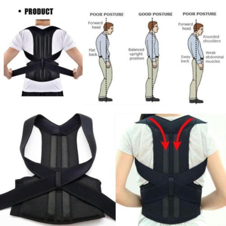 Picture of Fully Adjustable Magnetic Orthopedic Posture Corrector For Men Women Corset Upper Lower Relief Back Brace Belt Lumbar Support: Comfortable Support For Spine Alignment - NR Mart-2024 - Black