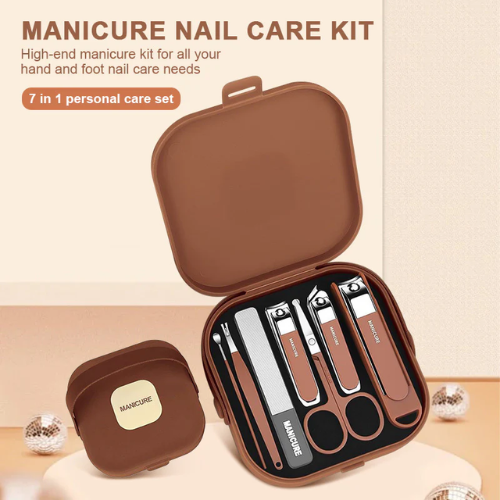 Picture of 7PCS Portable Manicure Pedicure Set Stainless Steel Professional Nail Clipper Beauty Kit for man and women -  NR Mart-2024 - Multicolor