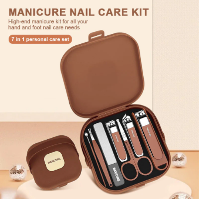 Picture of 7PCS Portable Manicure Pedicure Set Stainless Steel Professional Nail Clipper Beauty Kit for man and women -  NR Mart-2024 - Multicolor