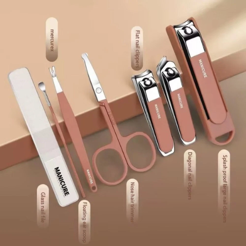 Picture of 7PCS Portable Manicure Pedicure Set Stainless Steel Professional Nail Clipper Beauty Kit for man and women -  NR Mart-2024 - Multicolor