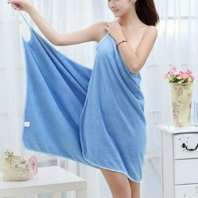 Picture of Bathroom Women Bath Towels Wearable Towel Dress Beach Adults Bath Gown Spa Sling Robes Home Nightwear Microfiber Women Bathrobe - NR Mart-2024 - Multicolor