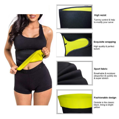 Picture of Sweat Slim Belt for Men and Women - Black and Yellow Color - NR Mart-2024 - Multicolor