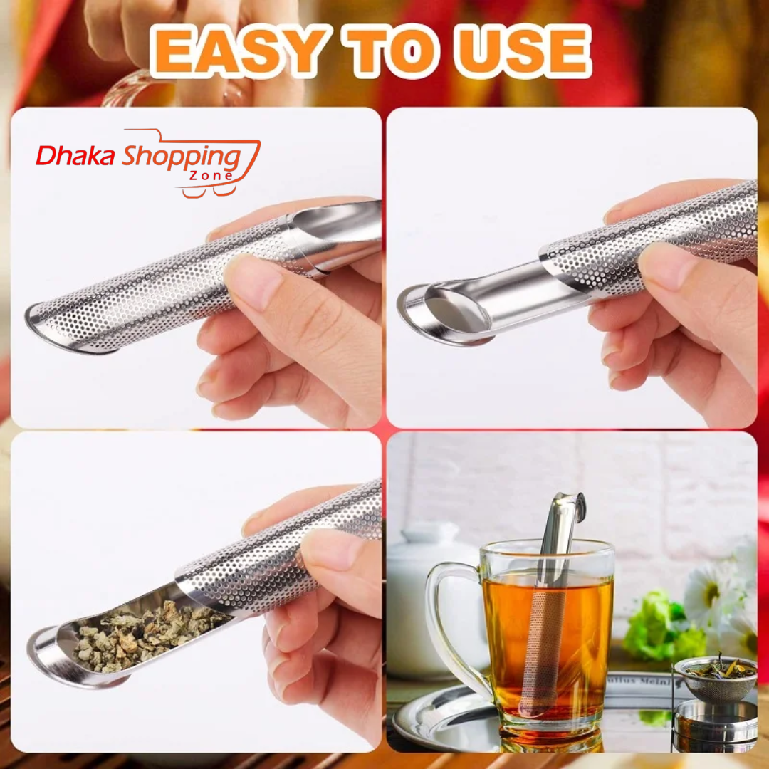 Picture of Kitchen Accessories new Tea Strainer Amazing Stainless Steel Infuser Pipe Design Touch Feel Holder Tool Tea Spoon Infuser Filter-Tea Making Accessories  -  NR Mart-2024 - Multicolor