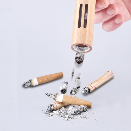 Picture of Carry-on Ashtray Walnut Wood Non-dropping Ashtray Portable Car Smoking Non-projectile Ashtray - NR Mart-2024