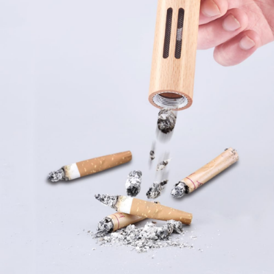 Picture of Carry-on Ashtray Walnut Wood Non-dropping Ashtray Portable Car Smoking Non-projectile Ashtray - NR Mart-2024