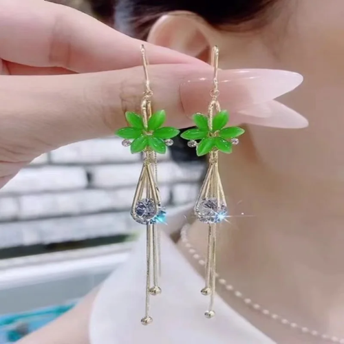 Picture of New Long Tassel Earrings for Women Temperament Pink Green Blue Butterfly Water Drop Earrings Party Jewelry Fashion - NR Mart-2024 - Multicolor