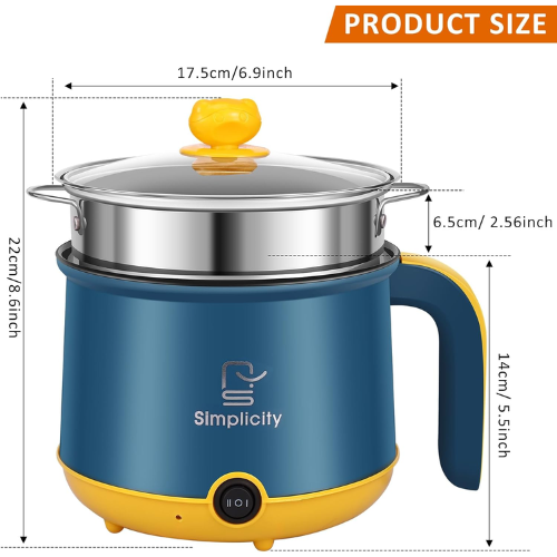 Picture of Rice Cooker Multicooker Simplicity Portable Electric Multicooker Cooking Pot With Steamer and Multipurpose 1.8 Liter Electric Cooker Pot Manual electric heating pot Cooker Rice cooker -   NR Mart-2024 - Multicolor