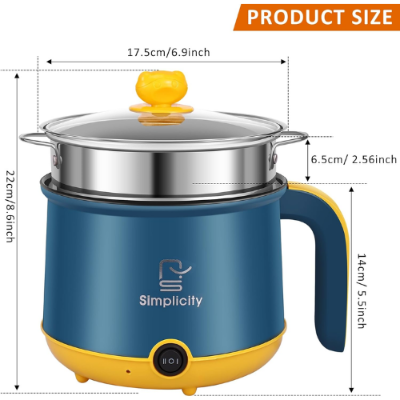 Picture of Rice Cooker Multicooker Simplicity Portable Electric Multicooker Cooking Pot With Steamer and Multipurpose 1.8 Liter Electric Cooker Pot Manual electric heating pot Cooker Rice cooker -   NR Mart-2024 - Multicolor