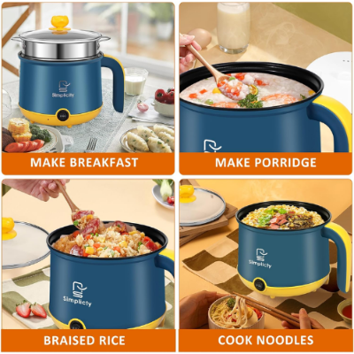 Picture of Rice Cooker Multicooker Simplicity Portable Electric Multicooker Cooking Pot With Steamer and Multipurpose 1.8 Liter Electric Cooker Pot Manual electric heating pot Cooker Rice cooker -   NR Mart-2024 - Multicolor