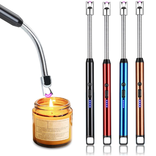 Picture of Electric Gas Lighter for Kitchen Rechargeable Candle Plasma Flameless Windproof USB Lighter 360° Flexible Neck Arc Lighter - NR Mart-2024 - Multicolor