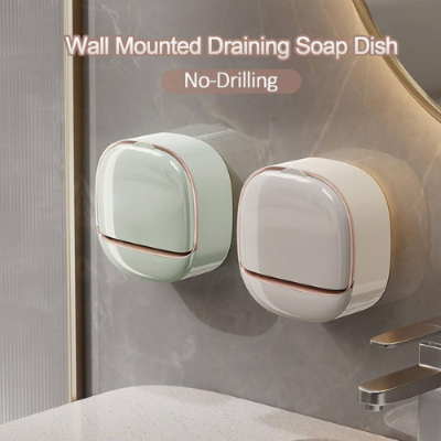 Picture of Soap Holder With Lid Drain Soap Box Punch-Free Flip-Top Soap Dish Creative Waterproof Storage Rack Bathroom Accessories - NR Mart-2024 - Multicolor