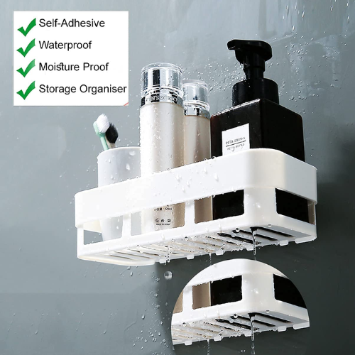 Picture of Bathroom Storage Shelf Wall Hanging Multifunct Self Adhesive Bathroom Cosmetic Shelf Rack Shower Shampoo Soap Organizer - NR Mart-2024