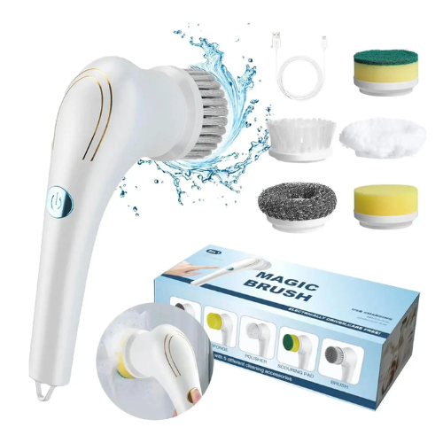 Picture of USB Charge Electric Dish Washers Cleaning Brush 5-in-1 Handheld Wireless Housework Kitchen Machines Bathtub Tile For Camping - NR Mart-2024 - Multicolor