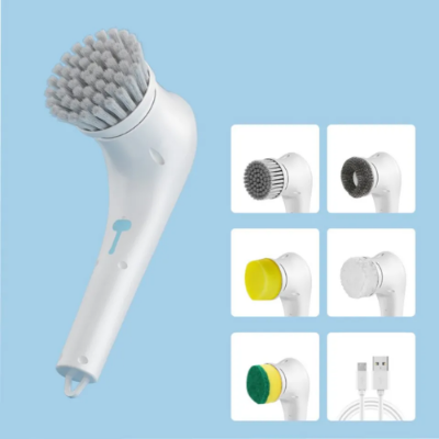 Picture of USB Charge Electric Dish Washers Cleaning Brush 5-in-1 Handheld Wireless Housework Kitchen Machines Bathtub Tile For Camping - NR Mart-2024 - Multicolor