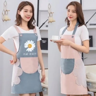 Picture of Waterproof Kitchen Apron Apron Kitchen Cooking And Washing Dishes Big Pocket Housework Apron Good Effect And Easy To Use - NR Mart-2024 - Multicolor