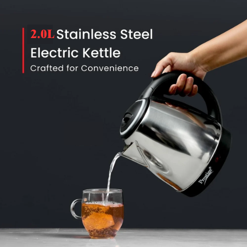 Picture of Prestige 2.0 L Stainless Steel Electric Kettle with Overheat Protection and Fast Boiling - Silver and Black -  NR Mart-2024 - Multicolor