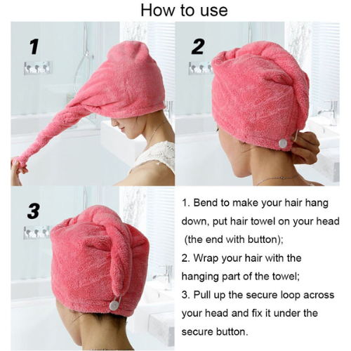 Picture of Magic Hair Wrap Bath Salon Towels Fast Drying Absorbent Cap For Women And Girls - NR Mart-2024 - Multicolor