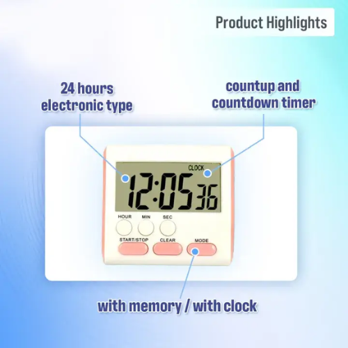 Picture of Kitchen Clock English 24-hour Electronic Timer Digital Reminder Alarm Clocks Cooking Countdown Timer LCD Multifunction Home -  NR Mart-2024 - Multicolor