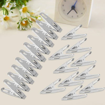 Picture of Stainless Steel Clips - 20-Pcs for Drying Hanger Rack (Silver Cloth Clips) - NR Mart-2024 - Multicolor