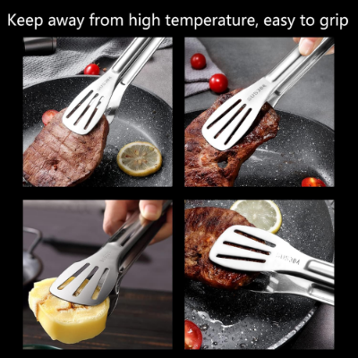 Picture of Stainless Steel Food Serving Tong – 25 cm Turner & Roti Chimta, Kitchen Tongs - NR Mart-2024 - Multicolor