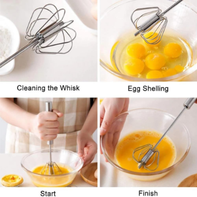 Picture of Semi-Automatic Handle Coffee & Egg Beater – Stainless Steel Milk Frother & Hand Mixer (Multicolor) - NR Mart-2024 - Multicolor