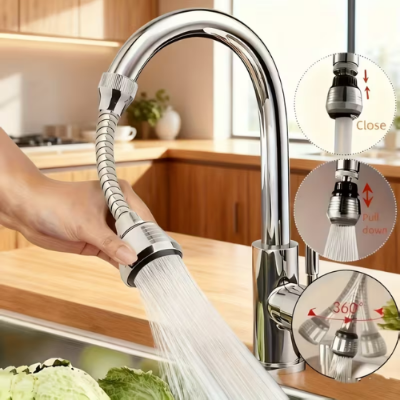 Picture of Kitchen Faucet Anti-splash Aerator 360 Rotating Bubbler Bathroom Faucet Sprayer Saving Water Tap Sink Nozzle Extender Adapter - NR Mart-2024 - Multicolor