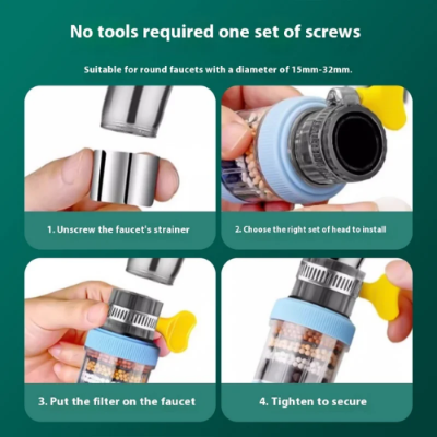 Picture of Universal Shower Faucet 6 Layers Faucet Water Filter Tap Purifier Splash-proof Water Saving Bubbler for Bathroom Home Kitchen_Best Rate - NR Mart-2024 - Multicolor