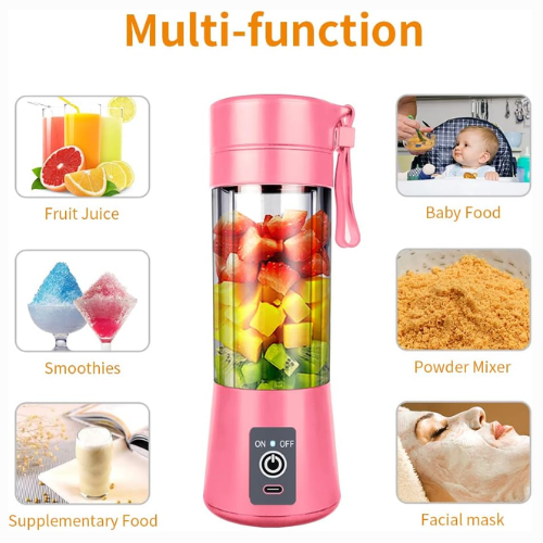 Picture of Portable USB Electric Smart Home Fruit Juicer Vegetable Juice Maker Blender Rechargeable Cup With Charging Cable - NR Mart-2024 - Multicolor