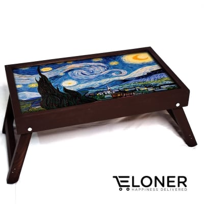 Picture of Wooden Foldable Table Brown (Starry Night Surface}