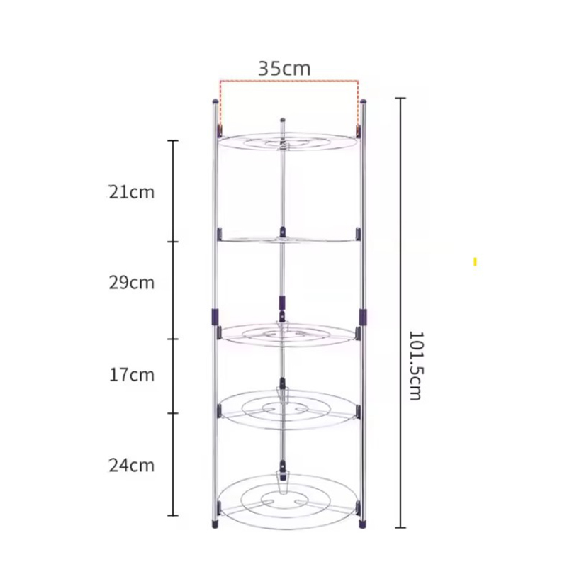 Picture of 5 Layer Rack Adjustable Super Pot Stand Organizer Kitchen Rack Stainless Steel-Multicolor