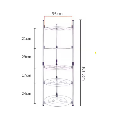 Picture of 5 Layer Rack Adjustable Super Pot Stand Organizer Kitchen Rack Stainless Steel-Multicolor