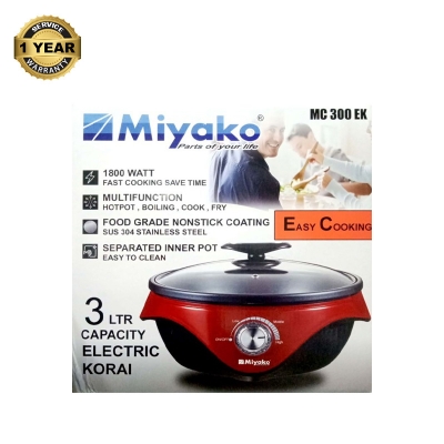 Picture of Miyako 3 Liter Electric Curry Cooker MC-300 EK | Miyako Electric Korai | Miyako Electric Multifunction Cooker | 1800 Watt Multicolor