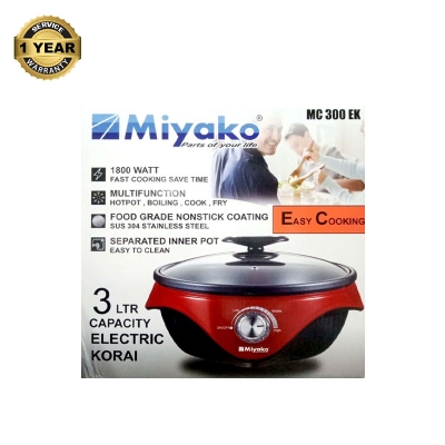 Picture of 3 Liter Miyako Electric Curry Cooker MC-300 EK | Miyako Electric Korai | Miyako Electric Multifunction Cooker | 1800 Watt Multicolor