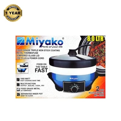 Picture of Miyako 8 Liter 2 Pot Electric Curry Cooker MC-800D | Miyako Electric Korai | Miyako Electric Multifunction Cooker | 1800 Watt Multicolor