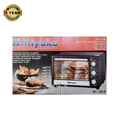Picture of Miyako 28 Liter Electric Oven MT-280R with Chamber Enamel Bake Tray Mixed