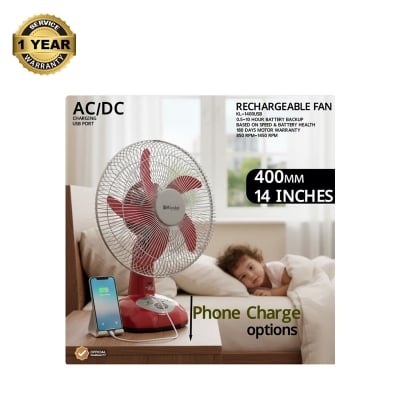 Picture of Miyako Rechargeable Fan KL 1400USB (14 inches) 