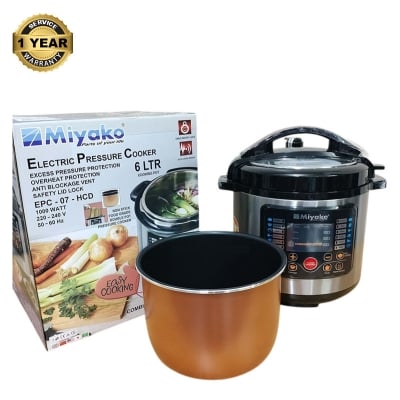 Picture of 6 Liter Miyako Electric Pressure Cooker Cooker EPC-07 DOUBLE POT Multicolor