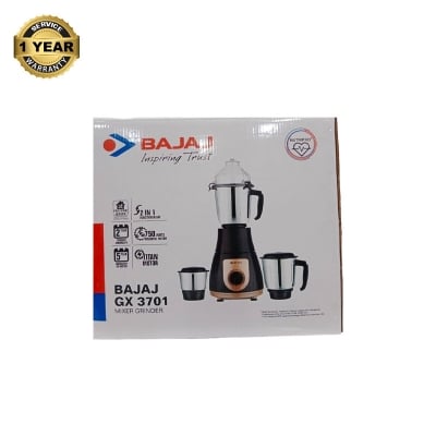 Picture of Bajaj GX 3701 750 Watts Mixer Grinder with 3 Jars (Black)