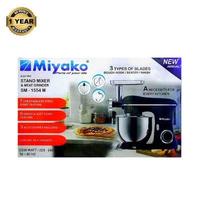 Picture of 7 Liter Miyako Electric Stand Mixer & Meat Grinder 2200Watt | SM-1554 Multicolor