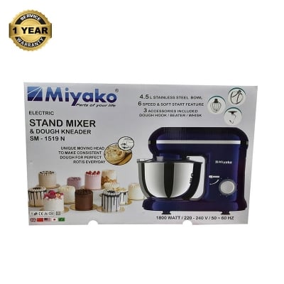 Picture of Miyako Electric Stand Mixer 4.5 Liter | 1800Watt | SM-1519 N Multicolor