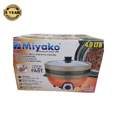 Picture of 4 Liter Miyako 3 Pot Electric Curry Cooker MC-380T | Miyako Electric Korai | Miyako Electric Multifunction Cooker | 1300 Watt Multicolor