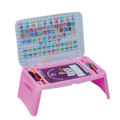 Picture of Folding Baby Study Desk with Storage Portable Study - Laptop Table-Blue, Pink