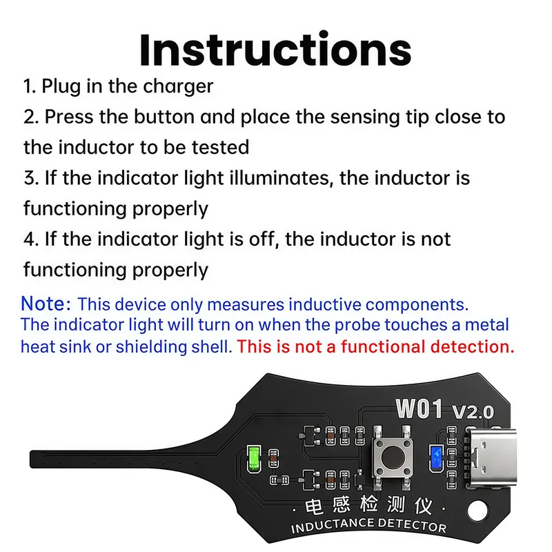 Picture of Motherboard Coil Tester Inductor Detector Tool for PC Repair Electromagnetic Induction Quick Fault Check Multicolor similar RELIFE XA5 OSW-01 