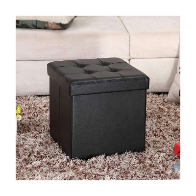 Picture of Square Shape PU Leather Rest Stool -  Chocklate (Chocolate)